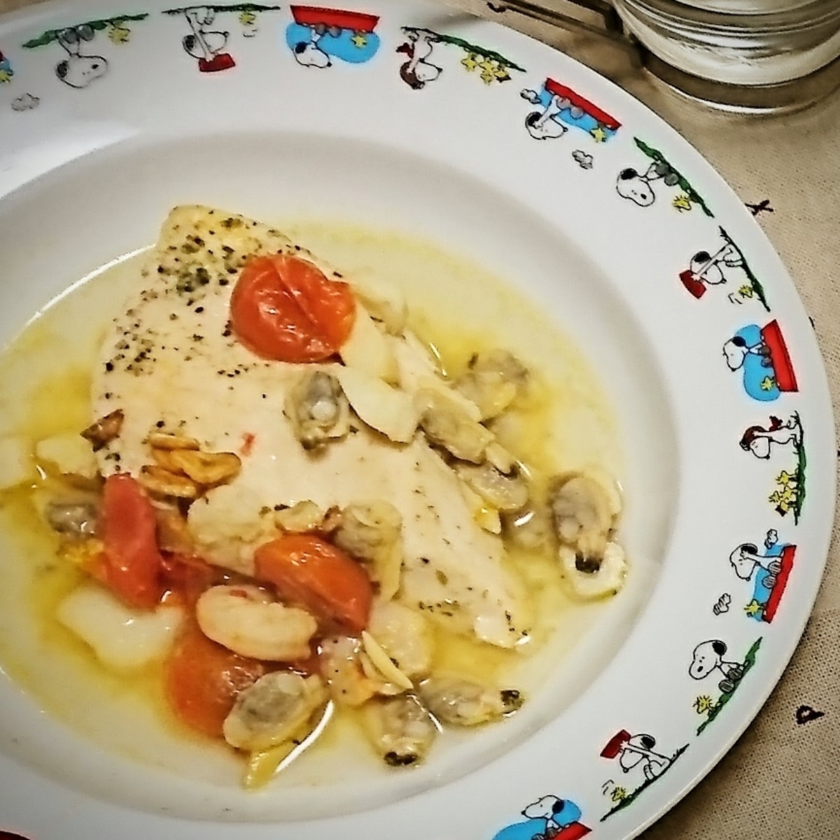 アサリの殻無しでゴミ無し 白身魚でアクアパッツァ レシピ 作り方 By Aji09 楽天レシピ